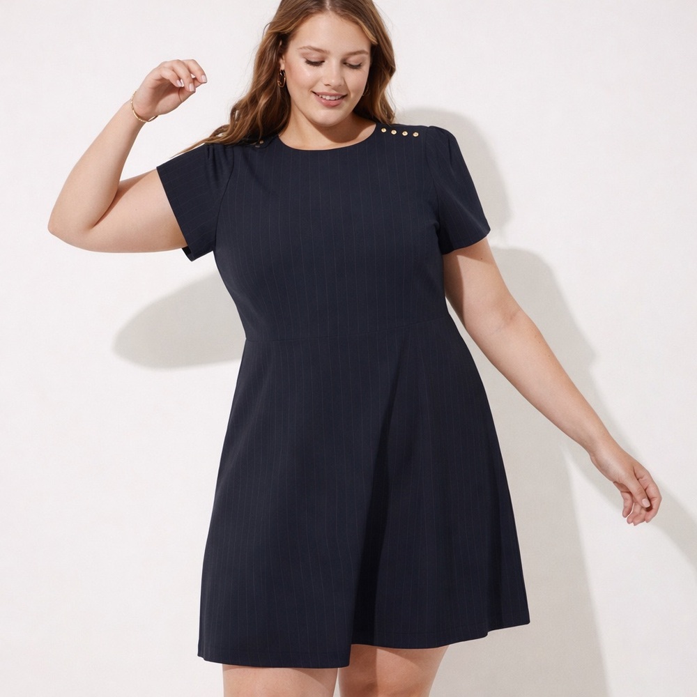 LOFT pinstriped dress in navy blue - 16 nwt